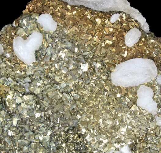 Pyrite On Calcite - El Hammam Mine, Morocco #80710